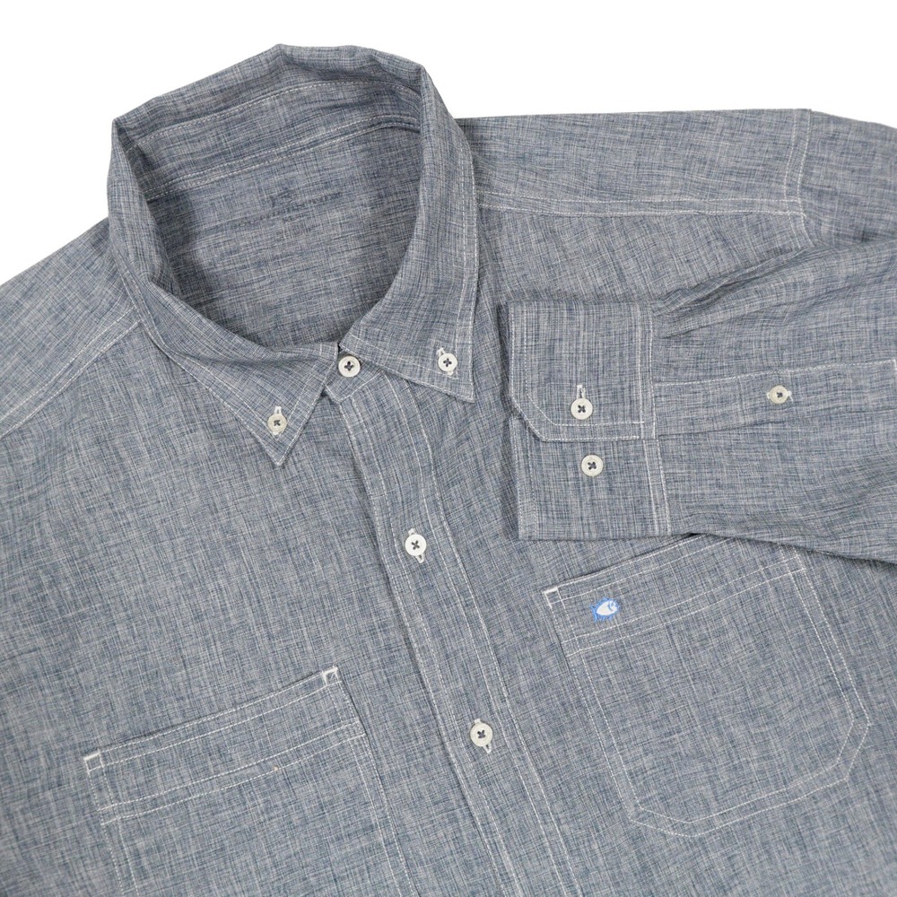 SOUTHERN TIDE‎ Men's XL Blue Gray Heathered Casual Long Sleeve Button Down Shirt